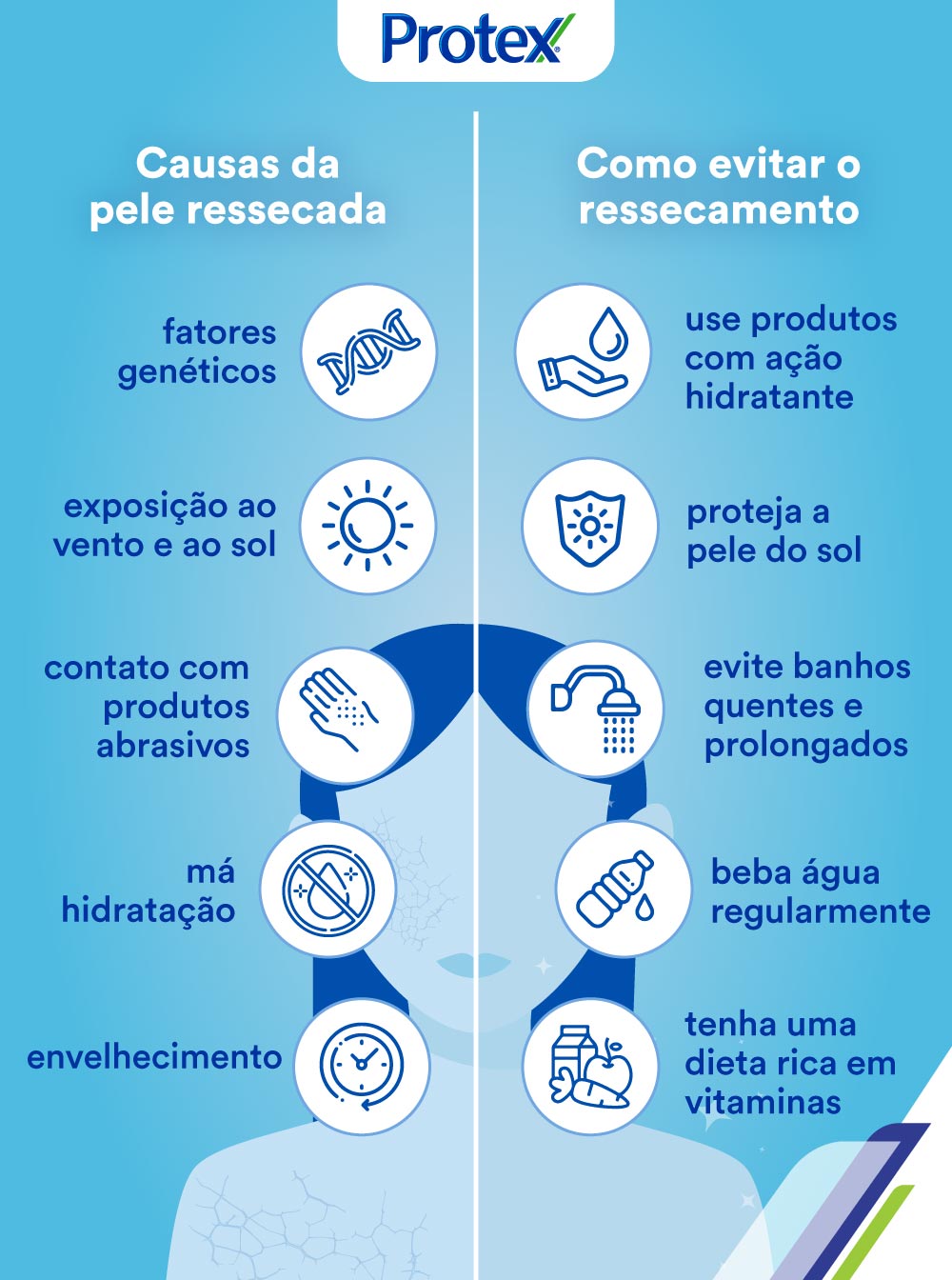 Infográfico sobre pele ressecada